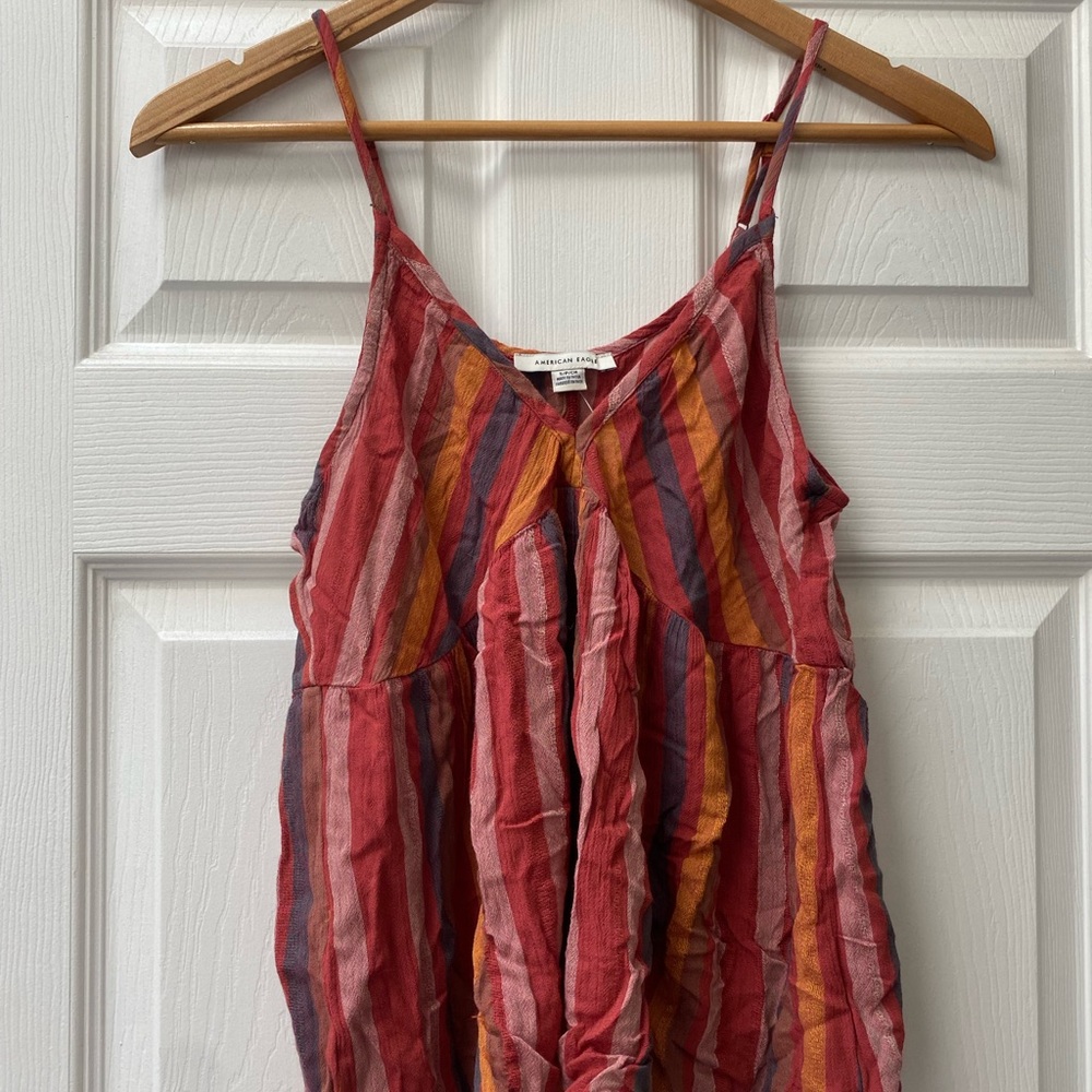 American Eagle Outfitters Red and Orange Striped Camisole